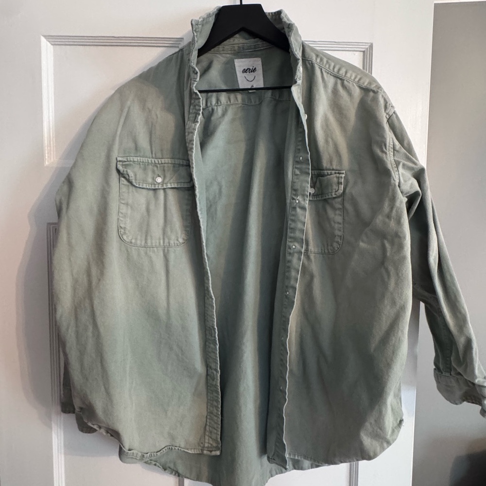 aerie oversized Light Sage Green Shirt Jacket
